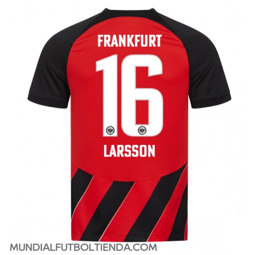 Camiseta Eintracht Frankfurt Hugo Larsson #16 Primera Equipación Replica 2023-24 mangas cortas